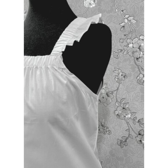 SoieRose Victorian 100% Cotton Sleeveless Nightgown with Ruffle Straps – SR-1206 - Picture 6 of 7